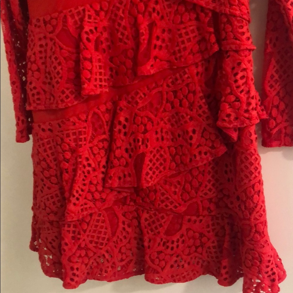 Aijek Red Ruffle Dress - Picture 4 of 5